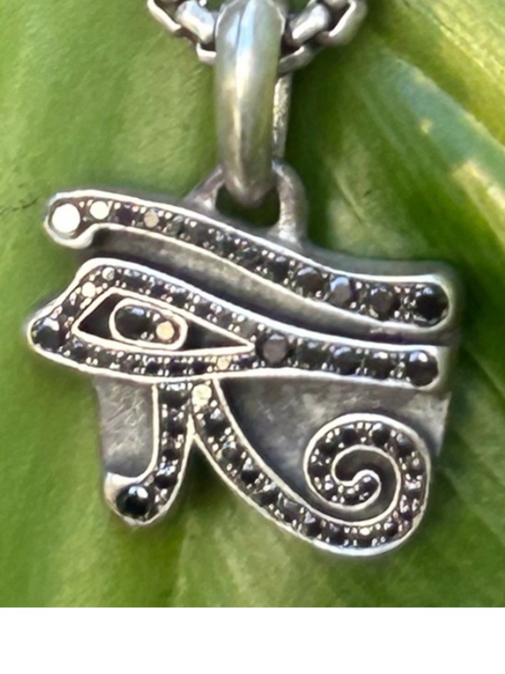 DAVID YURMAN CAIRO EYE OF HORUS AMULET IN STERLING SILVER black DIAMONDS pendant